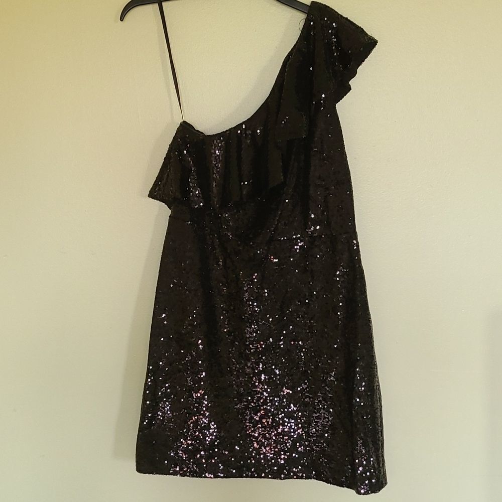 Michael kors one shoulder dress in black